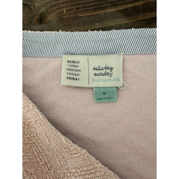 Saturday Sunday Anthropologie Pink Textured Tunic Dress Long Sleeve Medium - Picture 4 of 8